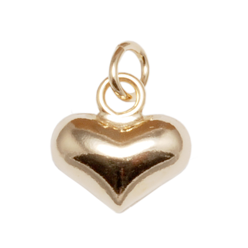 Charms & Solderable Accents Gold Filled Puffy Heart Charm